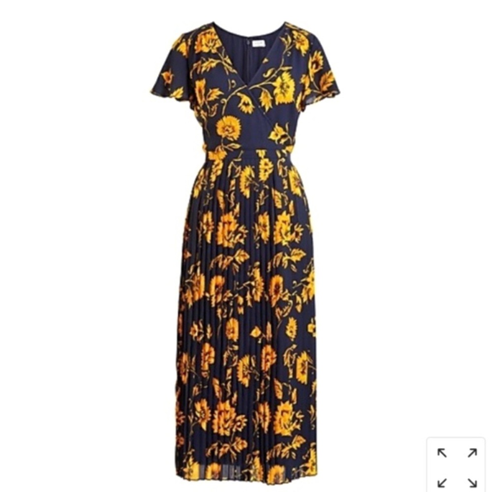 JCrew Factory Dandelion Pleated Mini Dress Size X - Picture 3 of 5